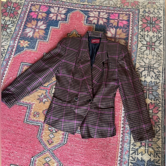 Vintage Sasson Plaid Blazer - Picture 3 of 12